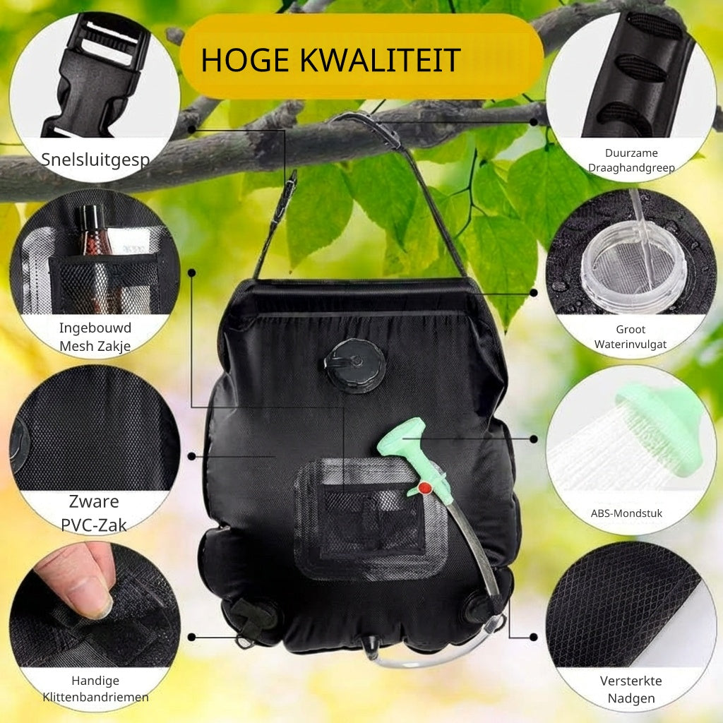Draagbare Campingdouche – 20L Zonne-energie Douchezak