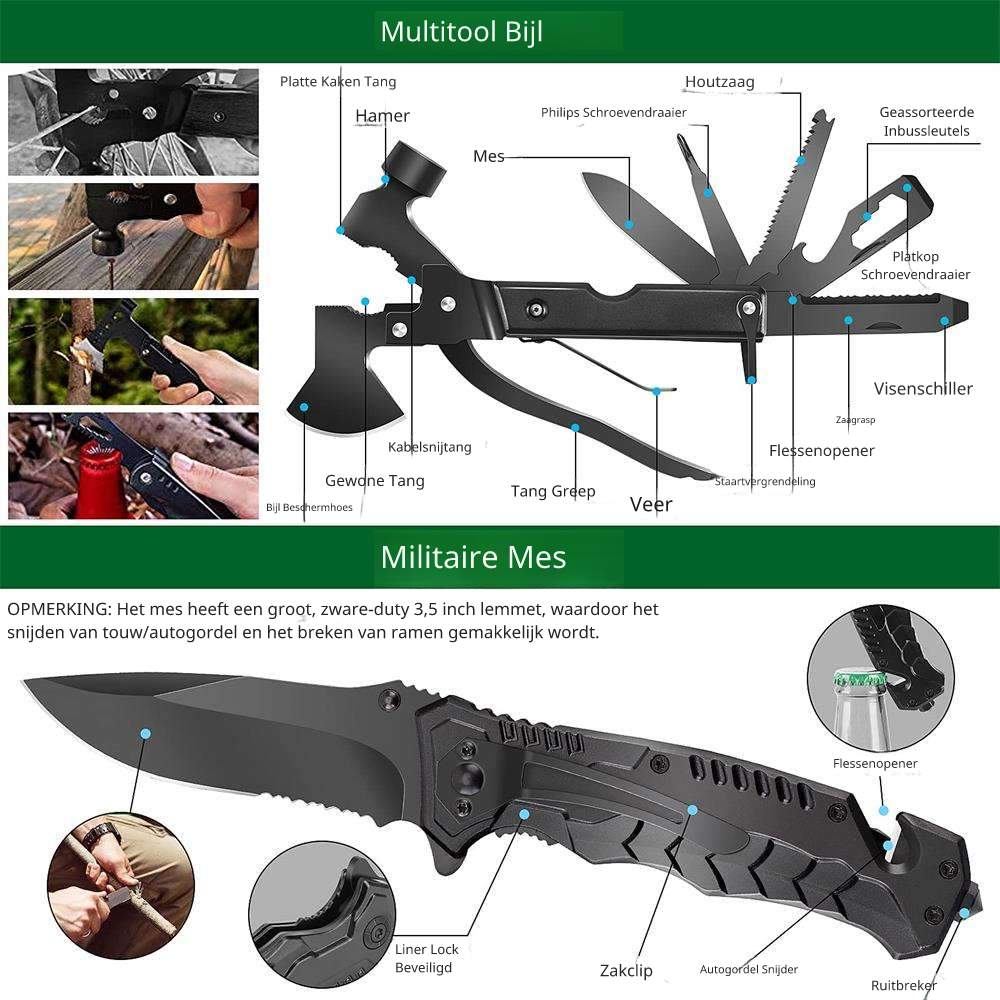 RezReady Noodpakket 142-delig Professionele Overlevingsset & EHBO-kit met Molle-etui