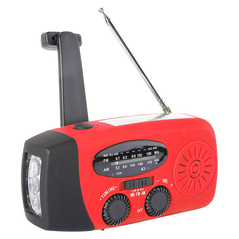 Starterversie Noodradio AM/FM – Compact 2.000mAh Powerbank– Solar, Dynamo & LED-zaklamp
