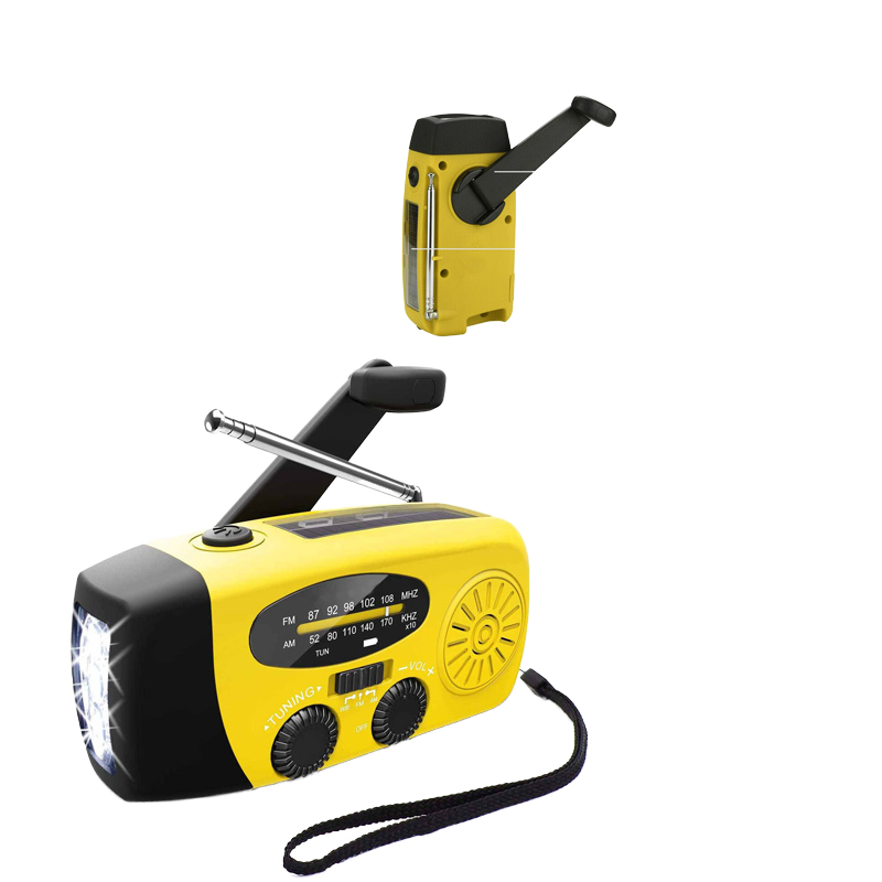 Starterversie Noodradio AM/FM – Compact 2.000mAh Powerbank– Solar, Dynamo & LED-zaklamp