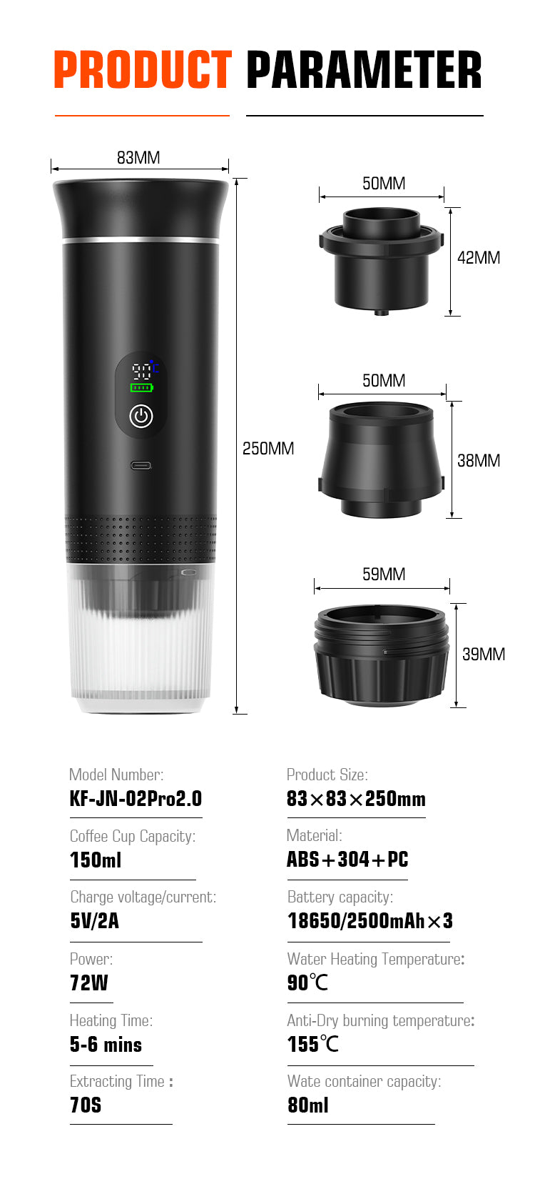 Brewezza Portable Koffiezetapparaat – Compact & Lichtgewicht – USB Oplaadbaar – Ideaal voor Reizen & Outdoor