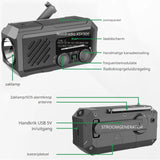 Noodradio XSY300 AM/FM & LED-zaklamp - 2.000mAh Powerbank – Solar & Opwindbaar