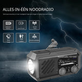 Noodradio XSY300 AM/FM & LED-zaklamp - 2.000mAh Powerbank – Solar & Opwindbaar