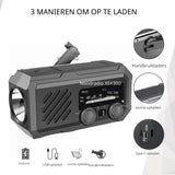 Noodradio XSY300 AM/FM & LED-zaklamp - 2.000mAh Powerbank – Solar & Opwindbaar