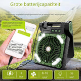 Campingventilator XSY99 – 5200mAh Solar, USB & LED-verlichting