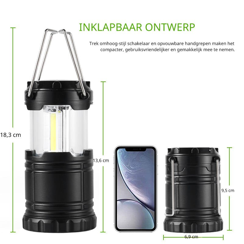 LED Campinglantaarn FA08 – COB Mini Lamp met Handvat & Haak