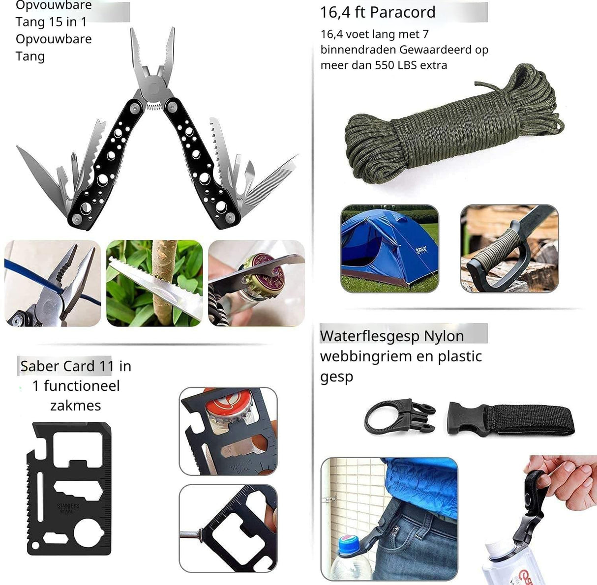 RezReady Noodpakket 200-delig Professionele Overlevingsset & EHBO-kit met Molle-etui