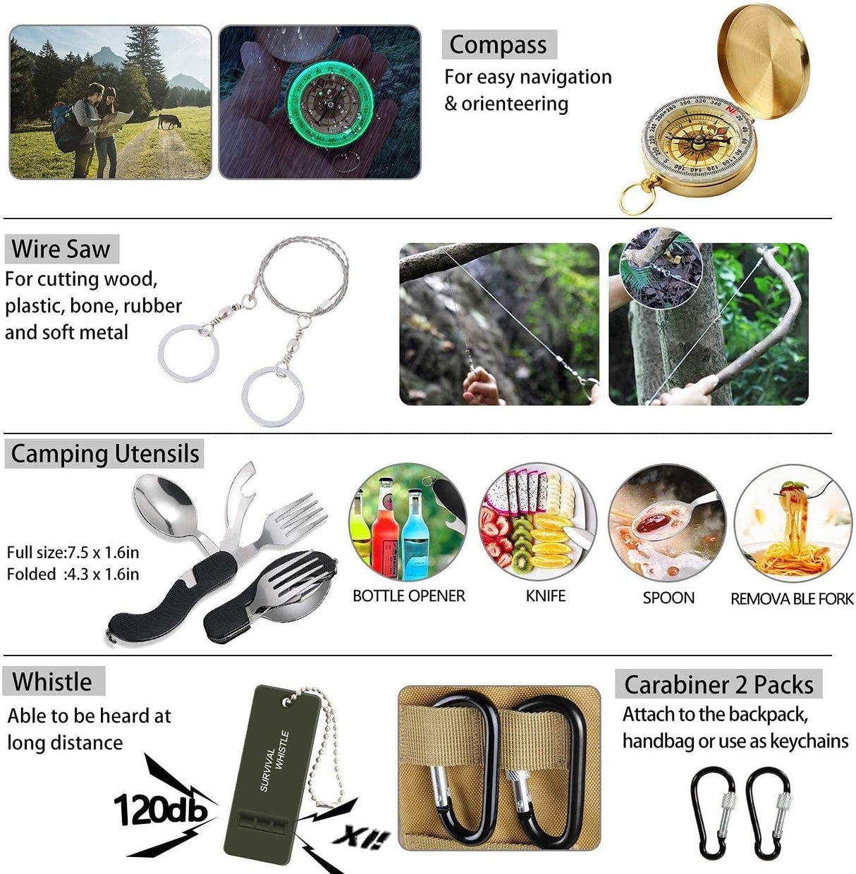 RezReady Noodpakket 4-in-1: 203-delig Overlevingsset (Khaki), Noodradio, Waterfilter & Campingkachel