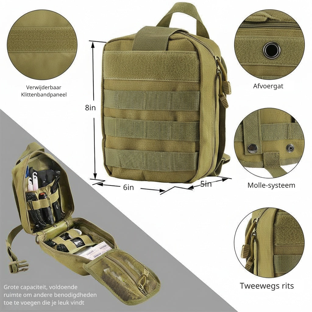 RezReady Noodpakket 142-delig Professionele Overlevingsset & EHBO-kit met Molle-etui