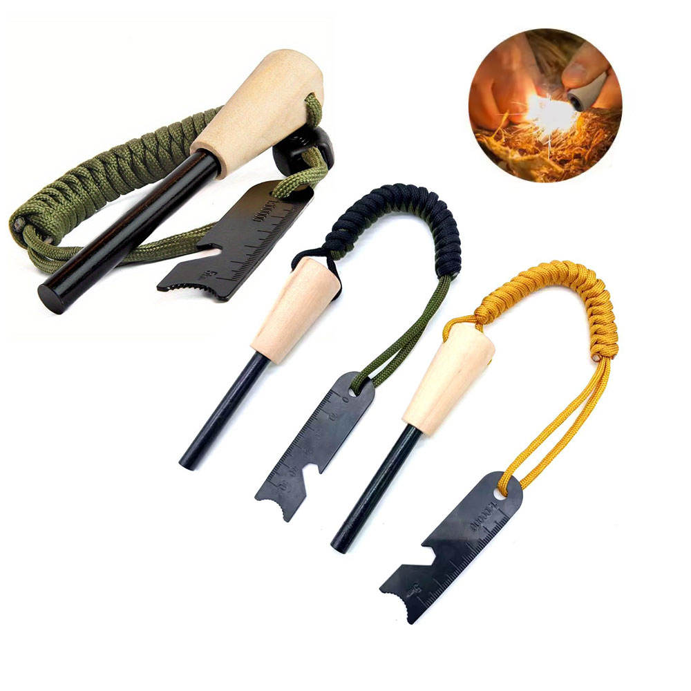 Magnesium Vuurstarter – Ferrocerium Staaf met Houten Handvat