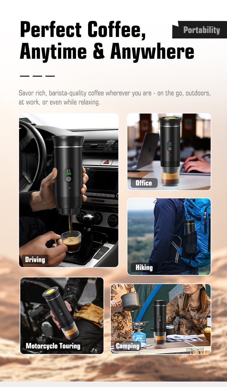 Brewezza Portable Koffiezetapparaat – Compact & Lichtgewicht – USB Oplaadbaar – Ideaal voor Reizen & Outdoor