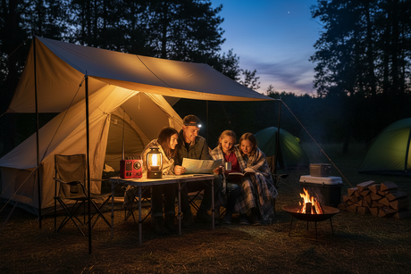 Family Camping with Emergency Gear